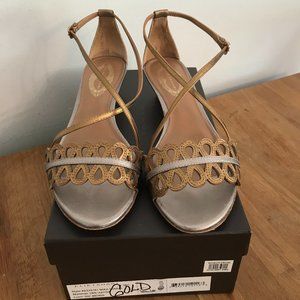 Elie Tahari Metallic Strappy Sandals